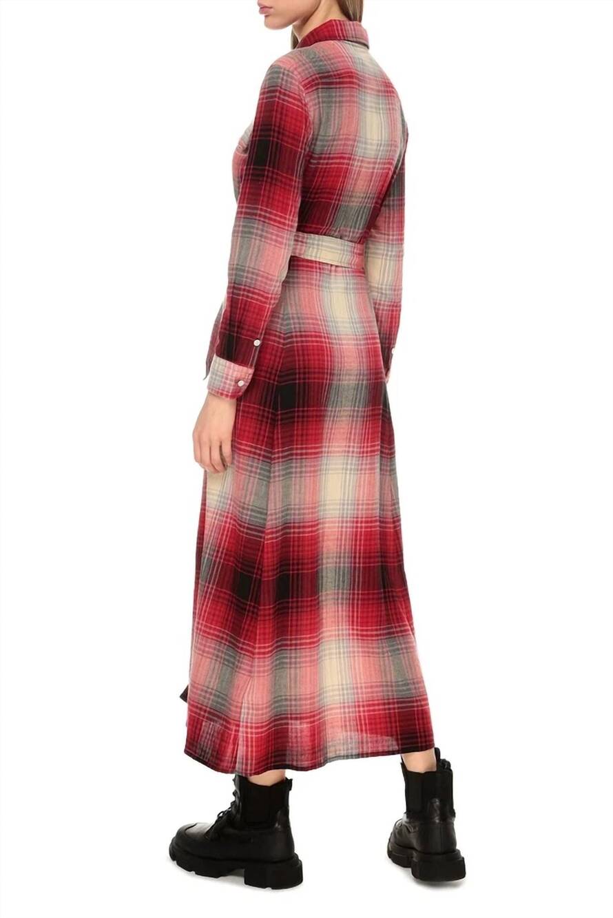 NEW POLO RALPH LAUREN plaid long sleeve shirtdress - Picture 3 of 4